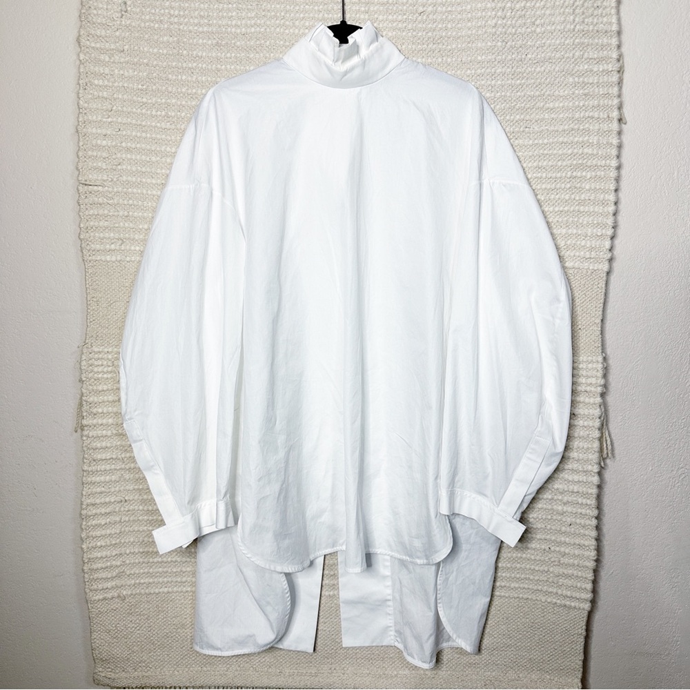 ELLERY white Runaways pleated collar top with open back 2 NEW